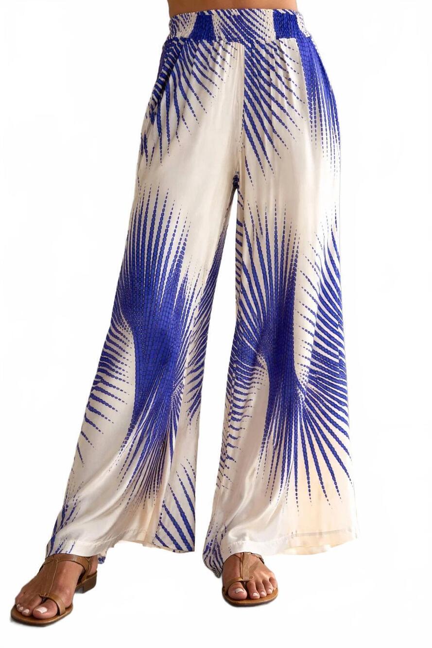 NEW MILIO MILANO sun burst print pants with pocket in blue